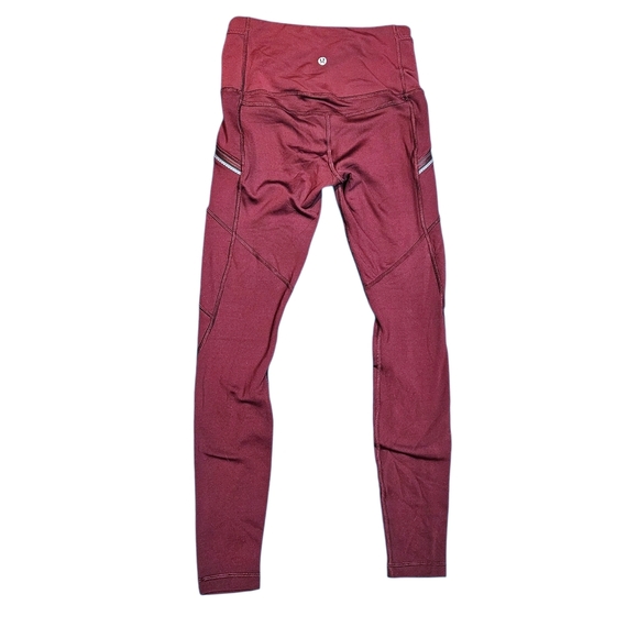 Lululemon Toasty Tech Tight II Legging Maroon Burgandy Red size 4 - Picture 11 of 12
